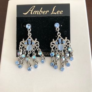 Earrings blue coloured stone